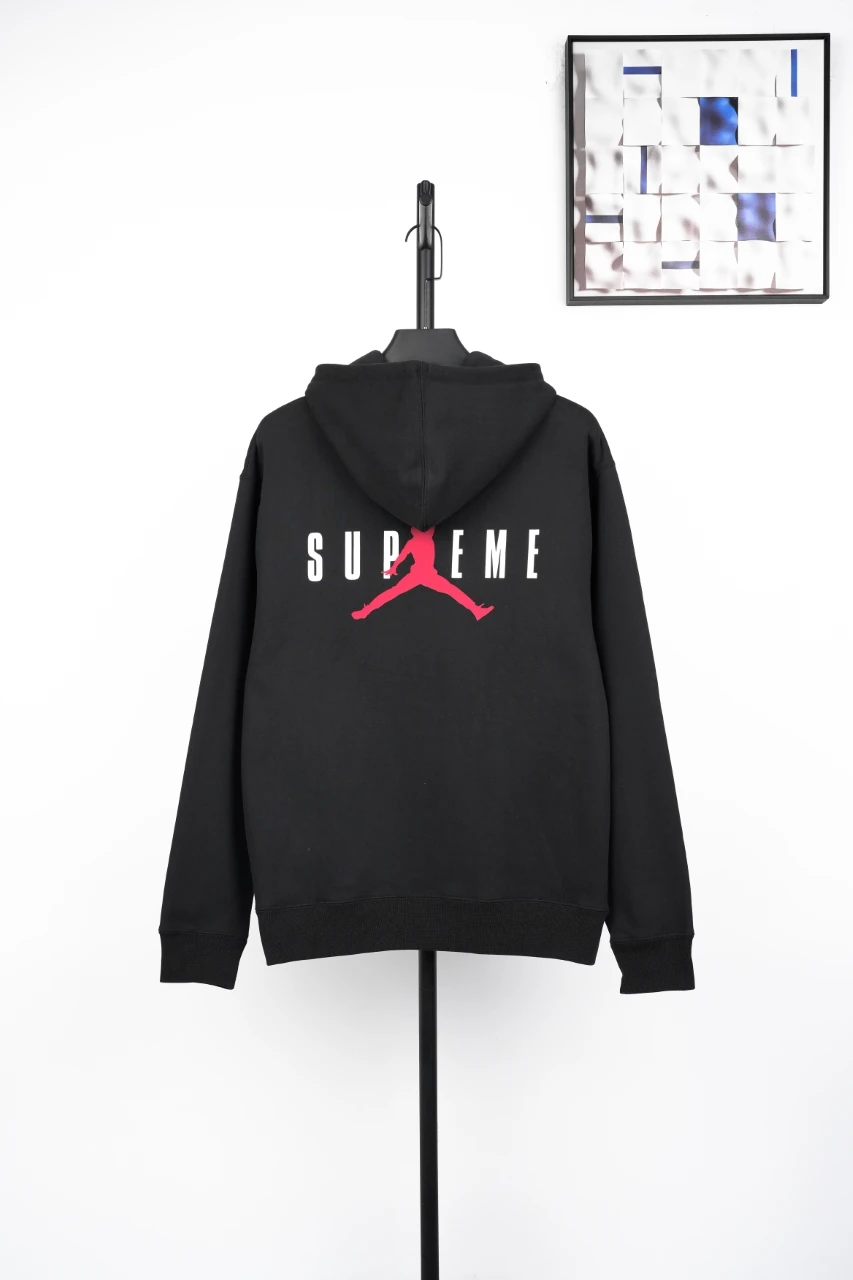 Supreme Black Jumpman Embroidered Fleece Hoodie product photo from LabelPicks