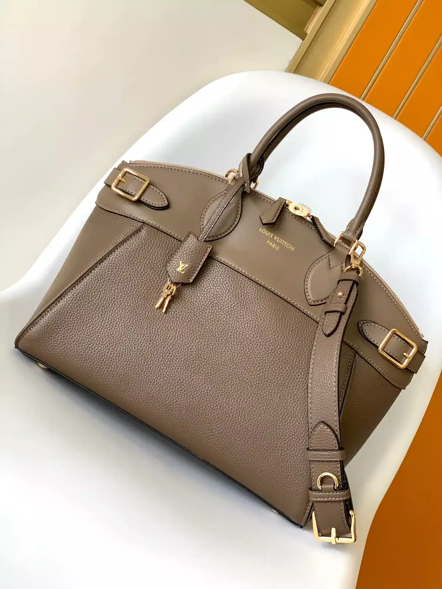 Louis Vuitton Black Grained Leather Top Handle Bag product photo from LabelPicks