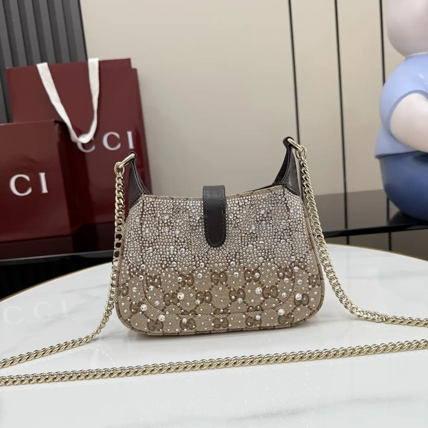 Gucci Brown Jackie Canvas and Leather Crossbody Bag product photo from LabelPicks