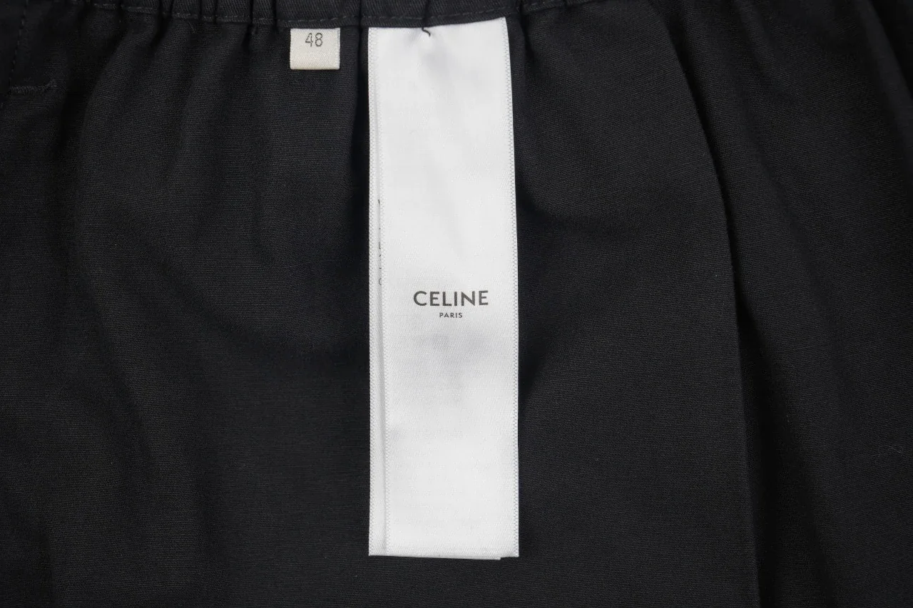 CELINE Black Cotton Drawstring Straight-Leg Pants product photo from LabelPicks