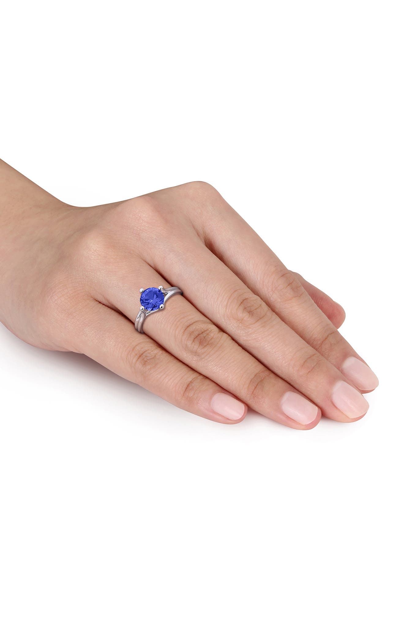 DELMAR Created Blue Sapphire Solitare Ring