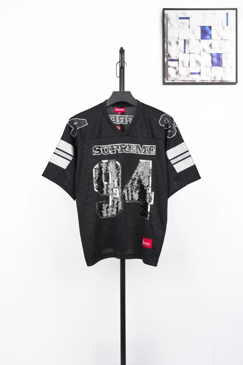 Supreme Black 94 Sequin Mesh Baseball Jersey product photo from LabelPicks