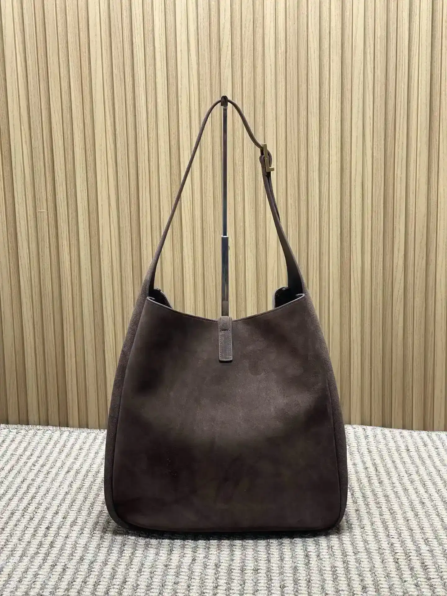 Saint Laurent Brown Suede Leather Hobo Bag product photo from LabelPicks