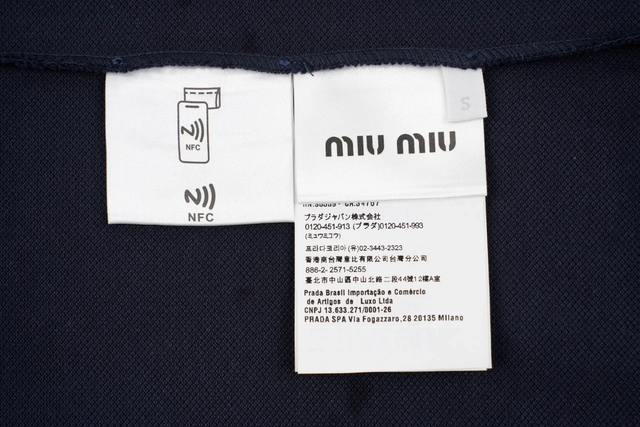 Miu Miu Navy Logo Long Sleeve Polo Shirt product photo from LabelPicks