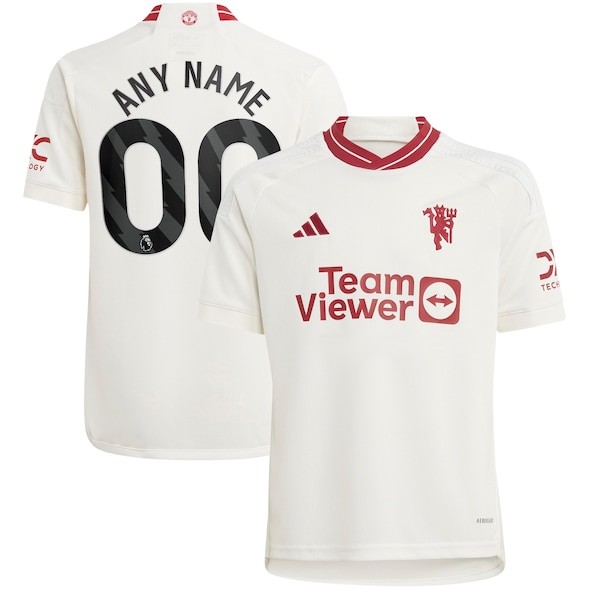 Manchester United adidas Youth 2023/24 Third Replica Custom Jersey - White
