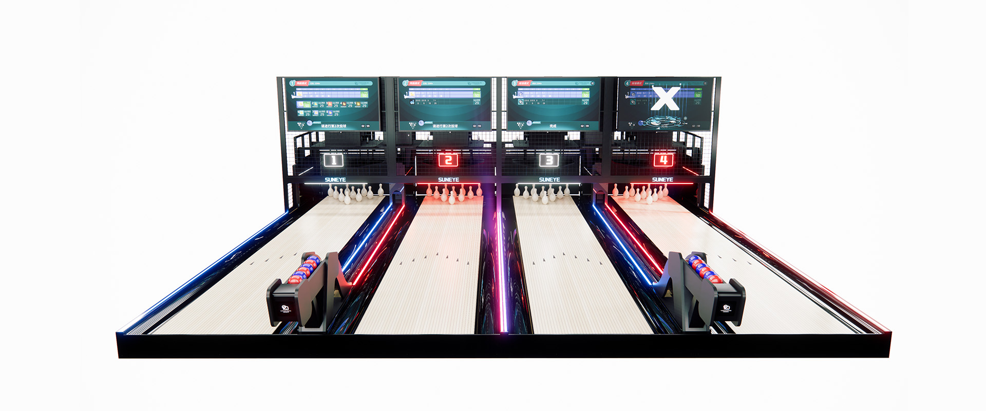 Key Point On The Layout Of Suneye Duckpin Bowling Equipment - Bowling Lane - Bowling Pinsetter Machine - Bowling Scoring System - Ball Return System - Suneye
