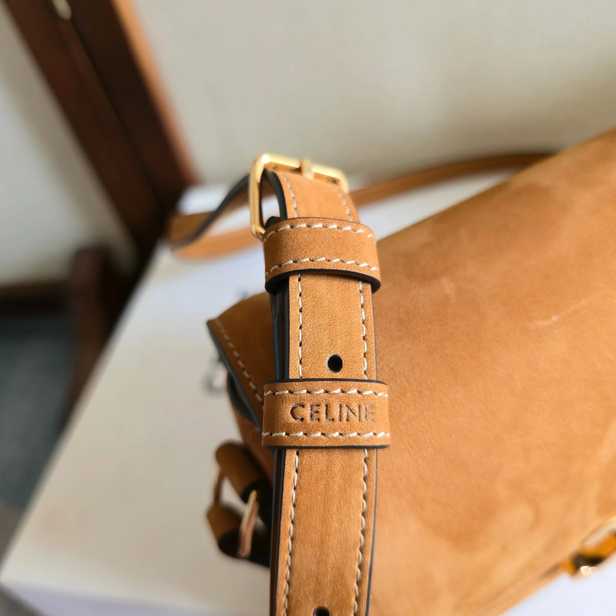 Celine Suede Leather Triomphe Crossbody Bag product photo from LabelPicks