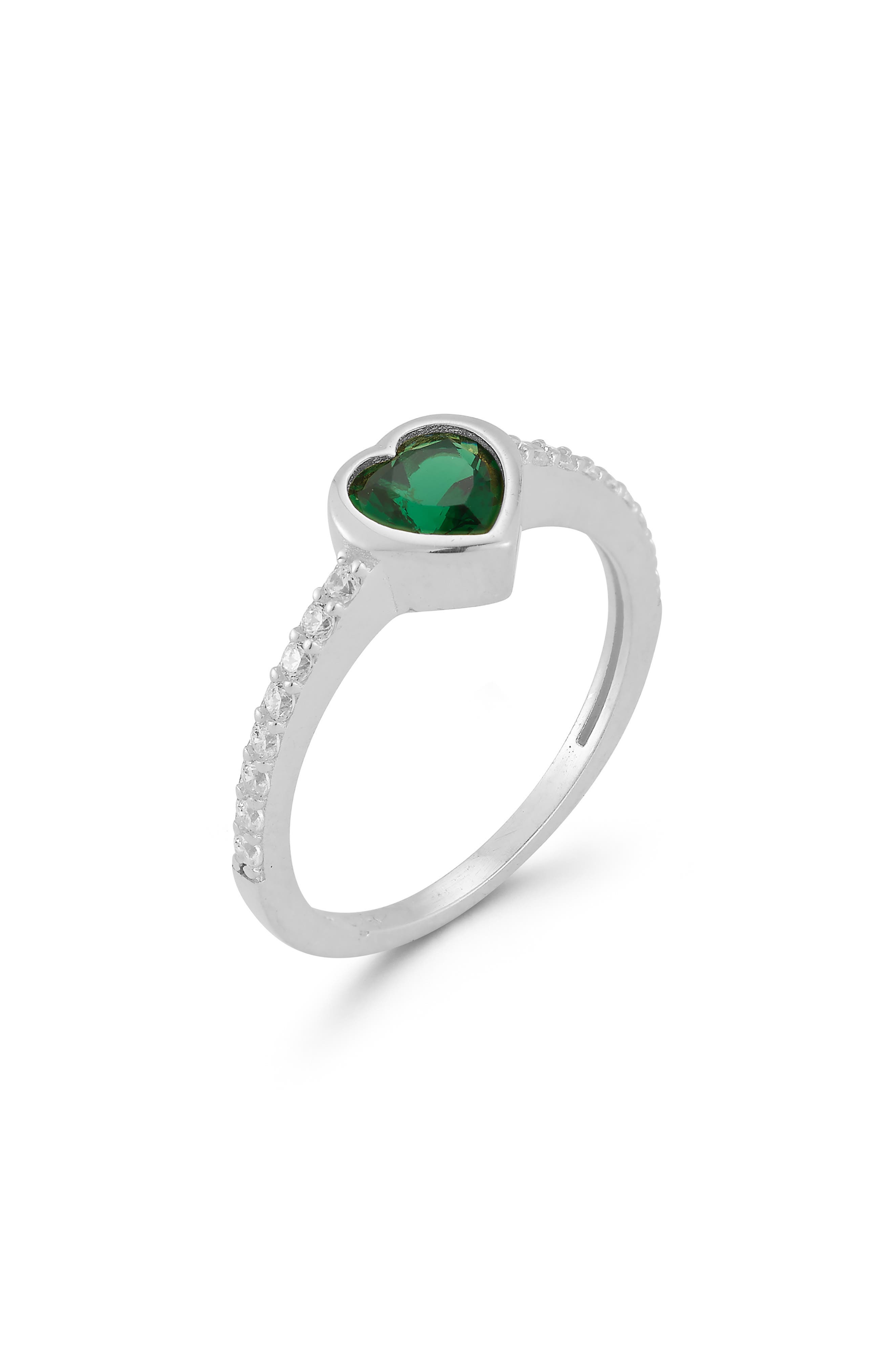 SPHERA MILANO Rhodium Plate Heart CZ Ring