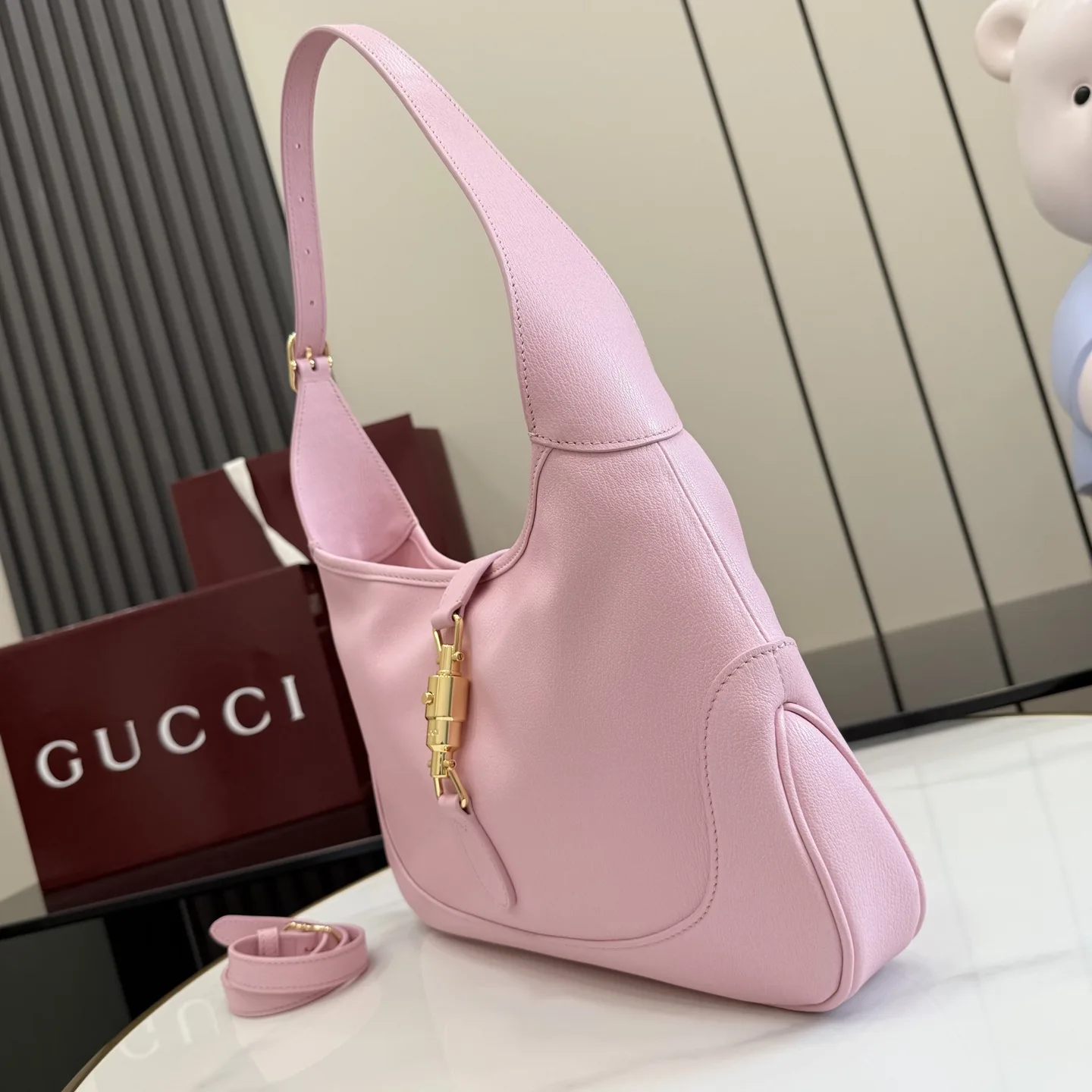 Gucci Pink Jackie Grained Leather Shoulder Bag product photo from LabelPicks
