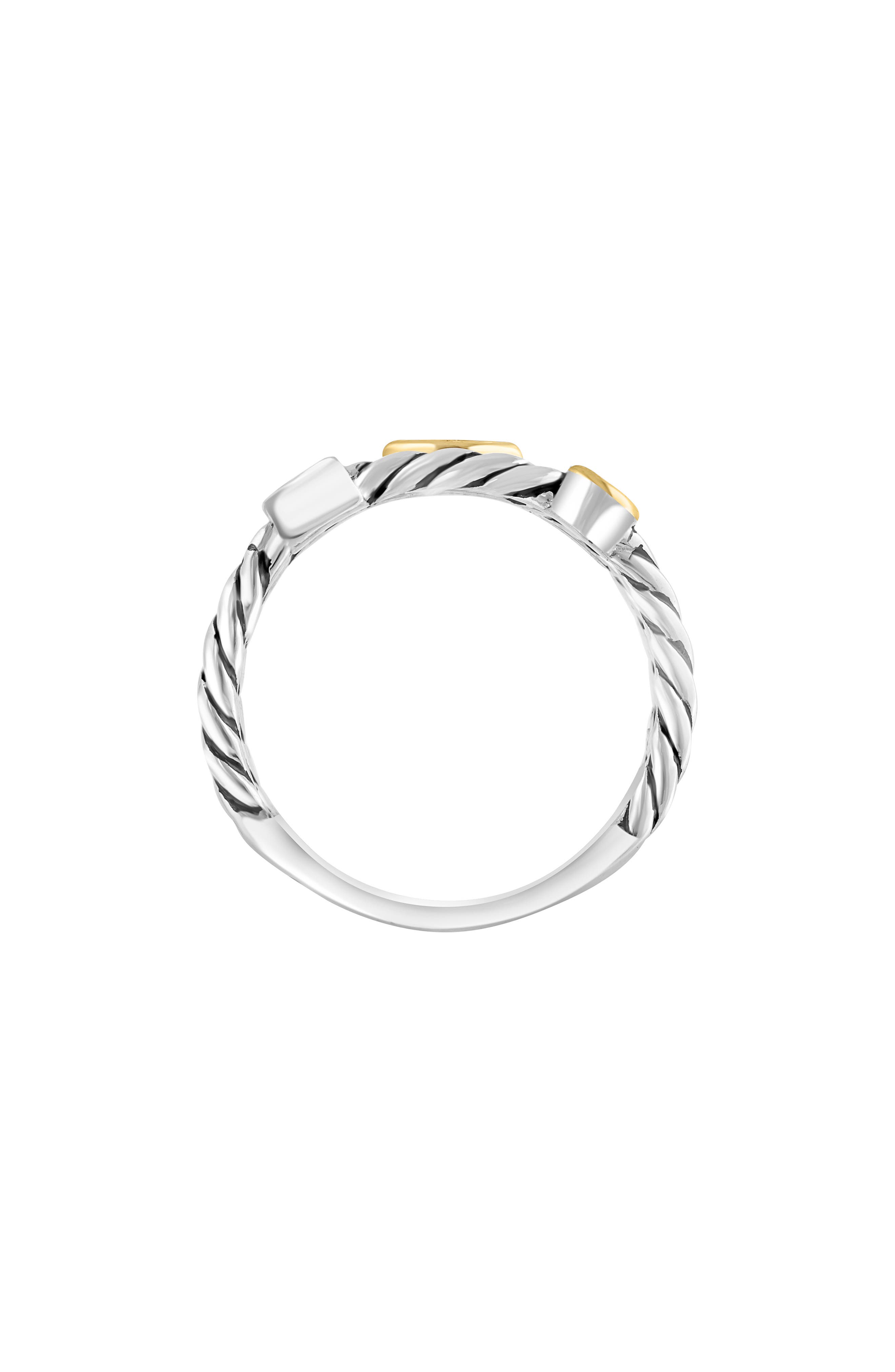 EFFY Sterling Silver & 14K Gold Diamond Twist Band Ring - 0.10ct.