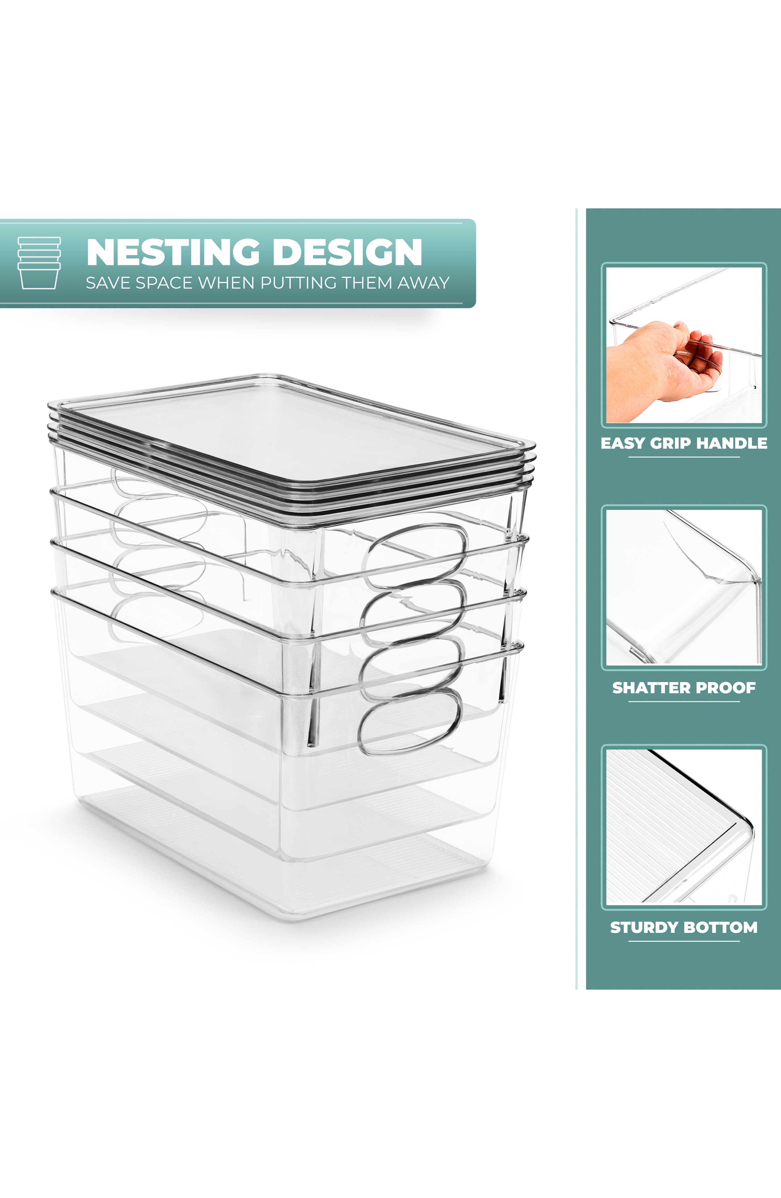 SORBUS 2-Pack Large Toy Organizer Clear Plastic Storage Bins