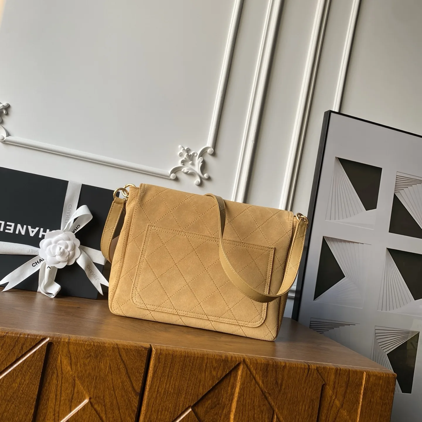 Chanel Gold Calfskin Crossbody Bag product photo from LabelPicks