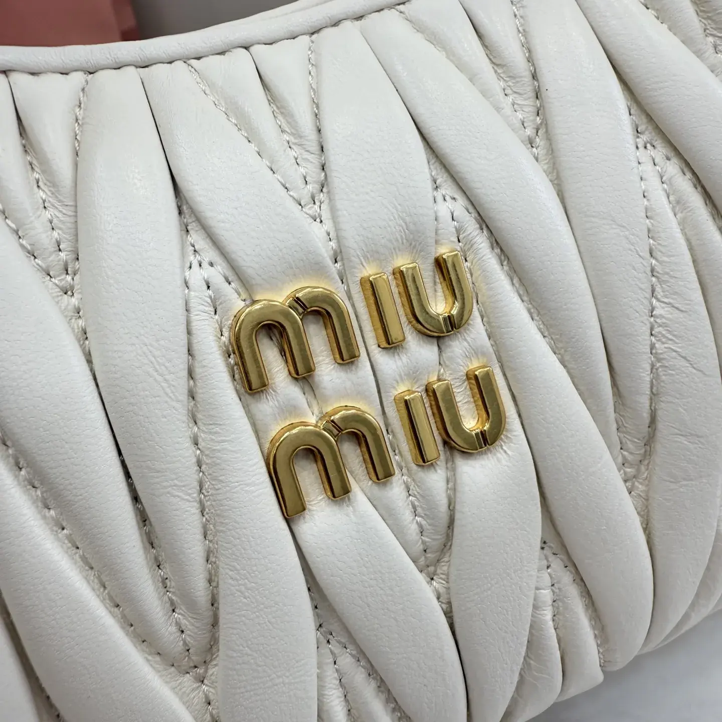 Miu Miu Matelasse White Lambskin Shoulder Bag product photo from LabelPicks
