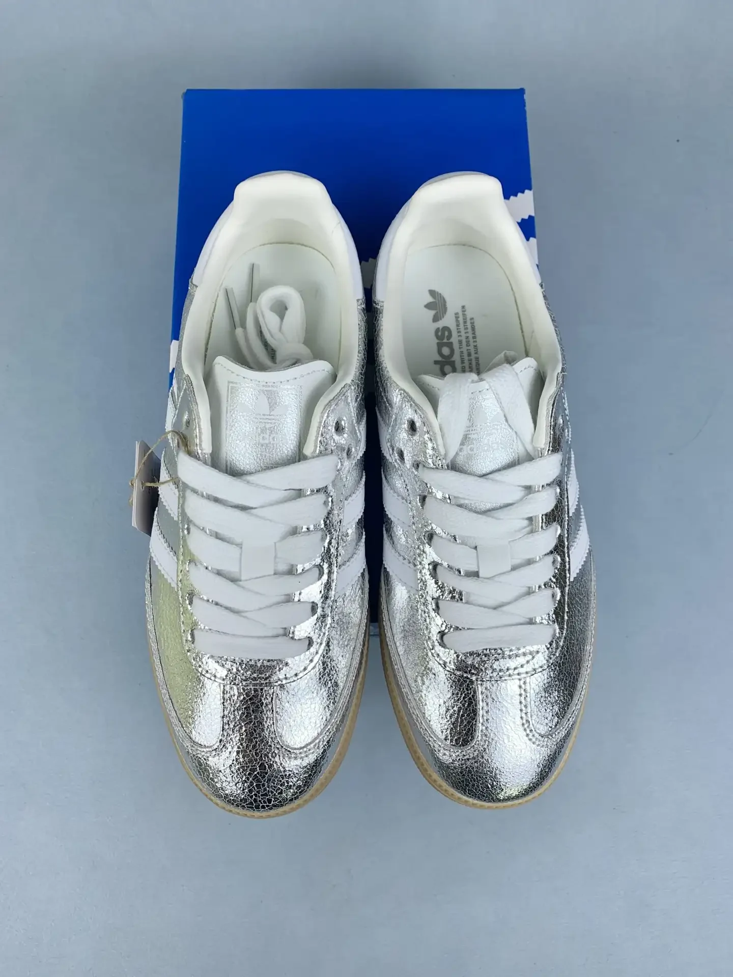 adidas Samba OG Silver Metallic Cracked Leather Shoes product photo from LabelPicks
