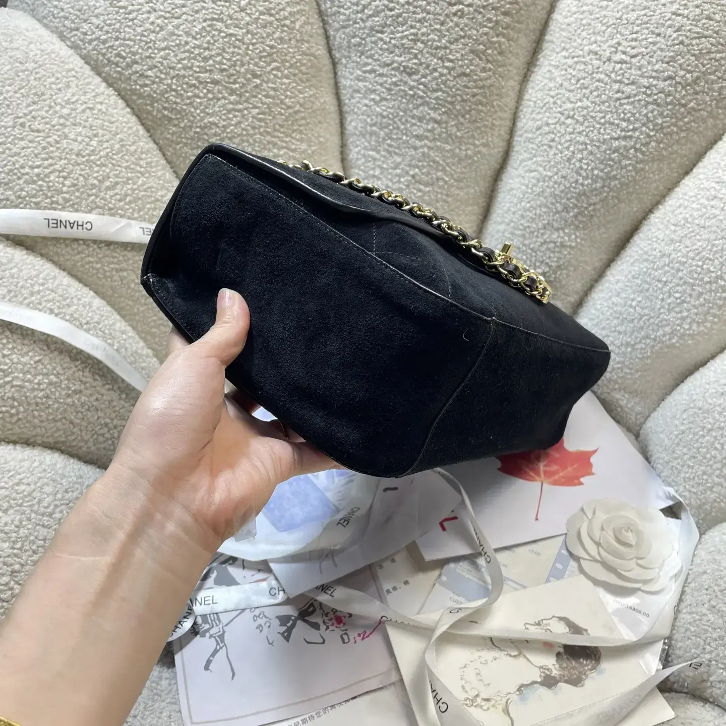 Chanel Black Classic Flap Grained Leather Tote Bag product photo from LabelPicks