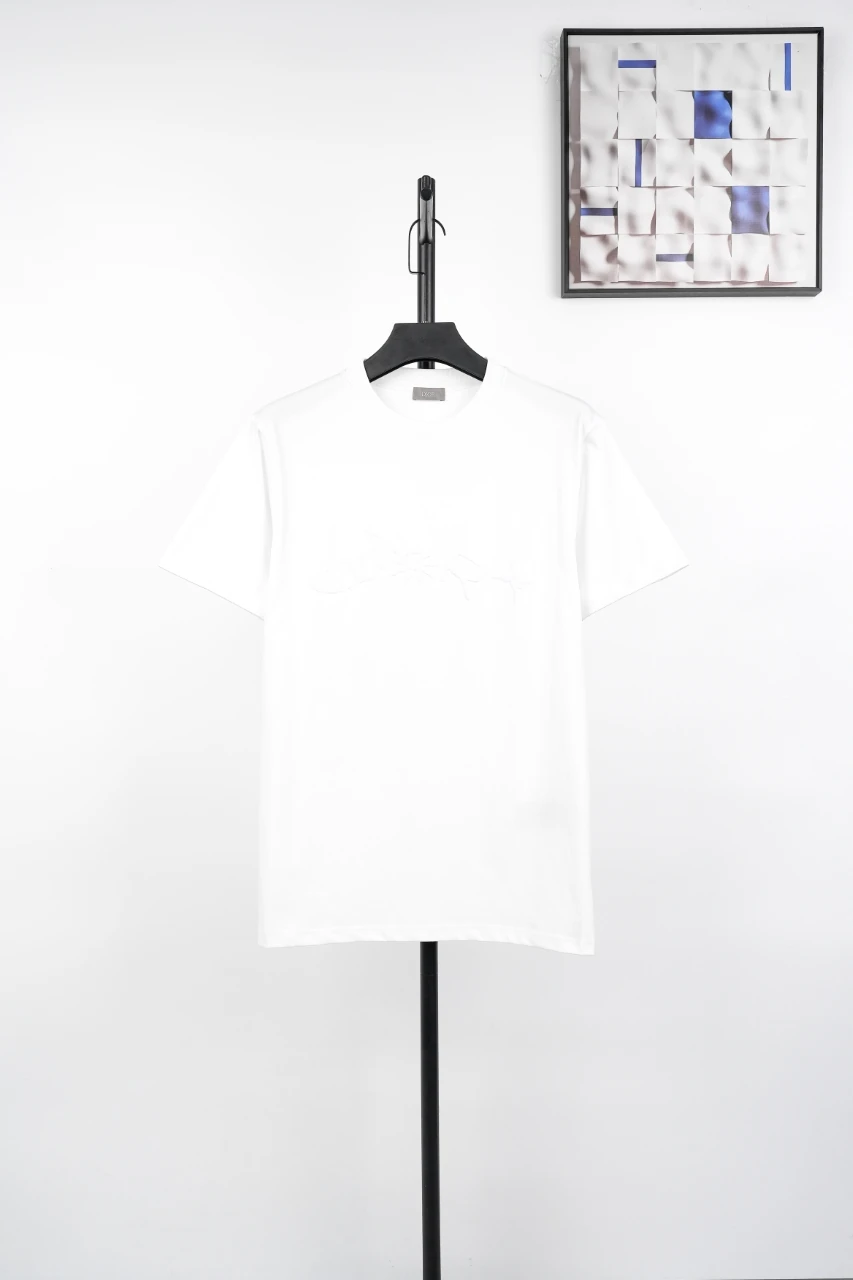 Dior White Script Letter Sun Embroidered T-Shirt product photo from LabelPicks
