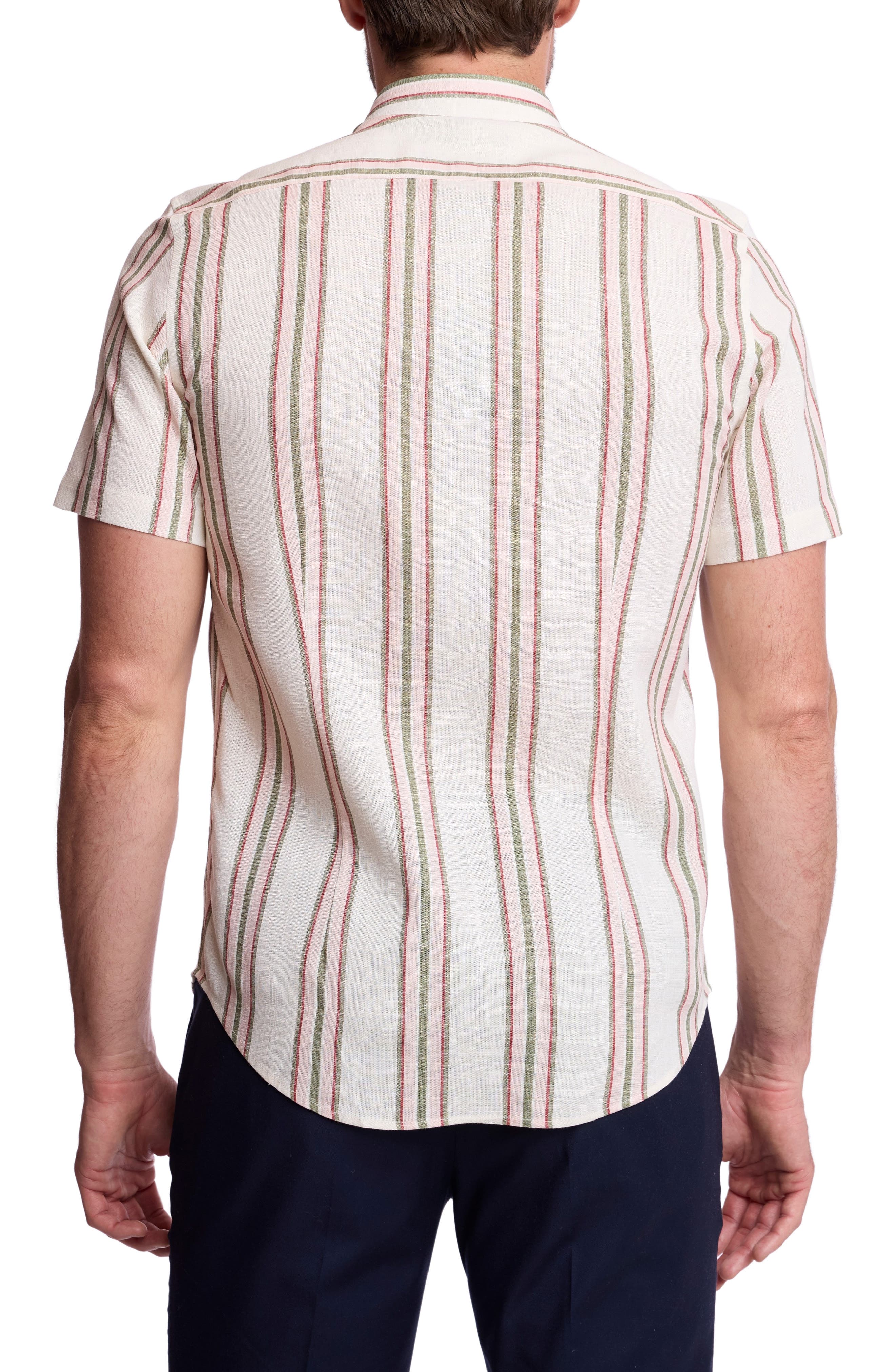 PAISLEY & GRAY Brian Short Sleeve Linen Blend Button-Down Shirt