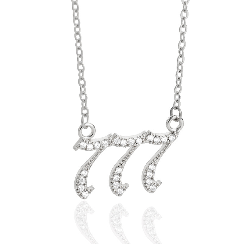 111-999 Angel Number Necklace with Bling Zirconia