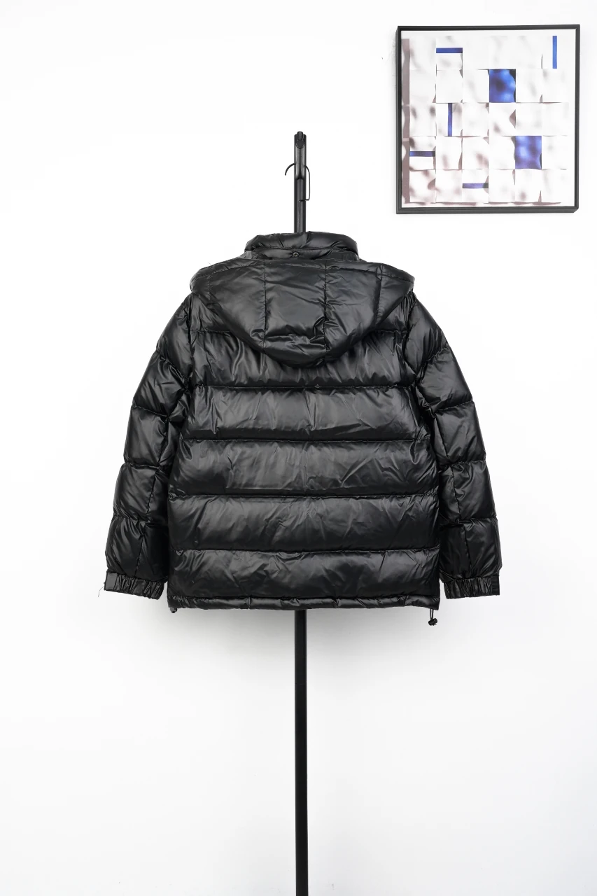 Prada Black Hooded Triangle Logo Down Jacket product photo from LabelPicks