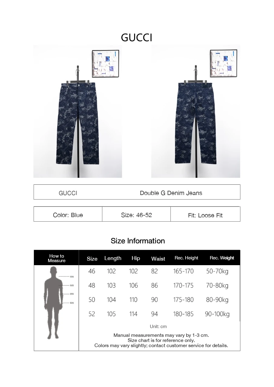 GUCCI Blue White Marble GG Denim Pants product photo from LabelPicks