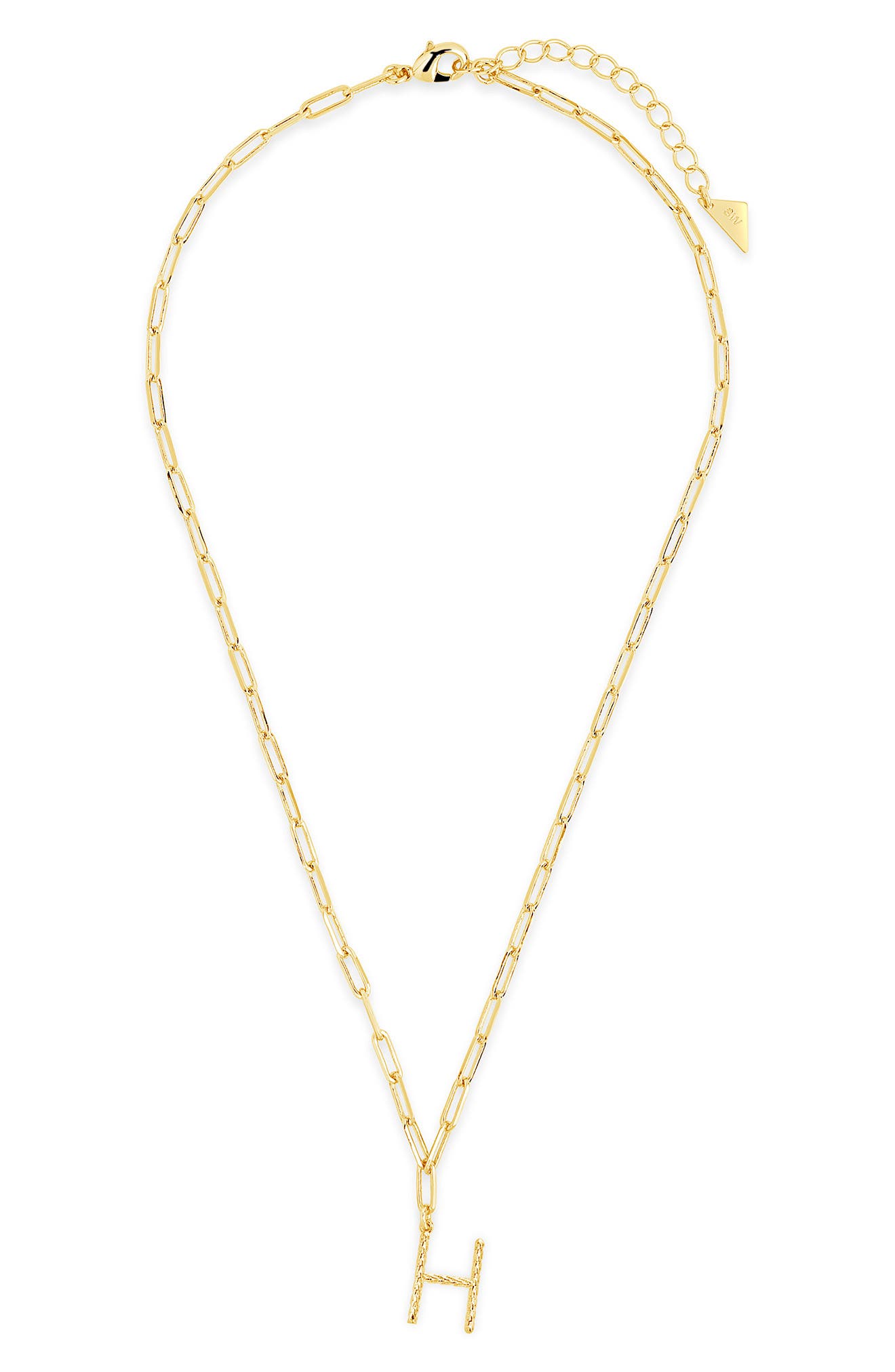 Sterling Forever Rhodium Plated Braided Initial Pendant Necklace
