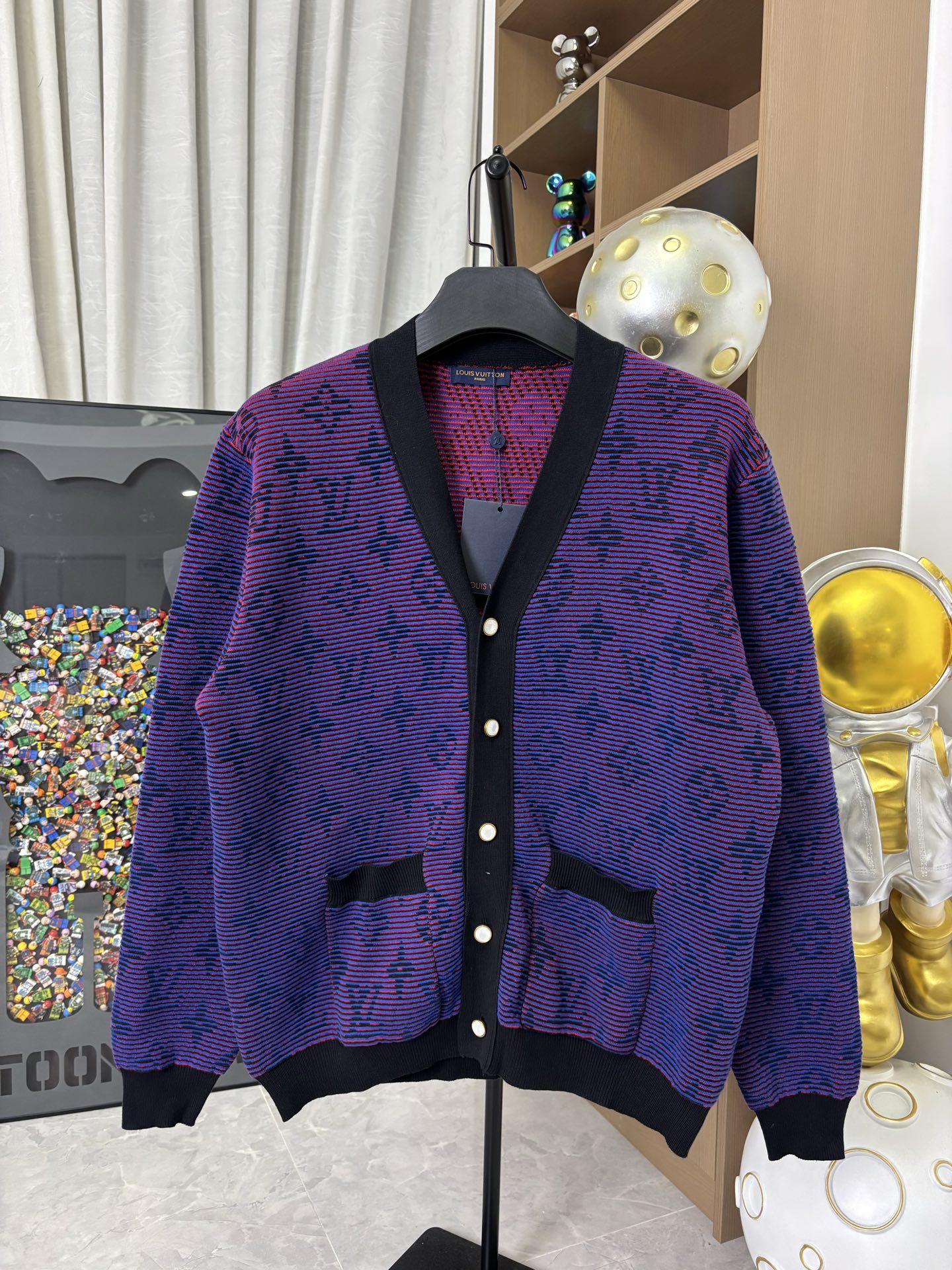 Halo Gradient Long Sleeve Knitted Cardigan Sweater