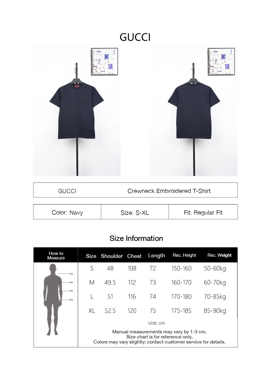 GUCCI Navy Pocket Embroidered Crewneck T-Shirt product photo from LabelPicks