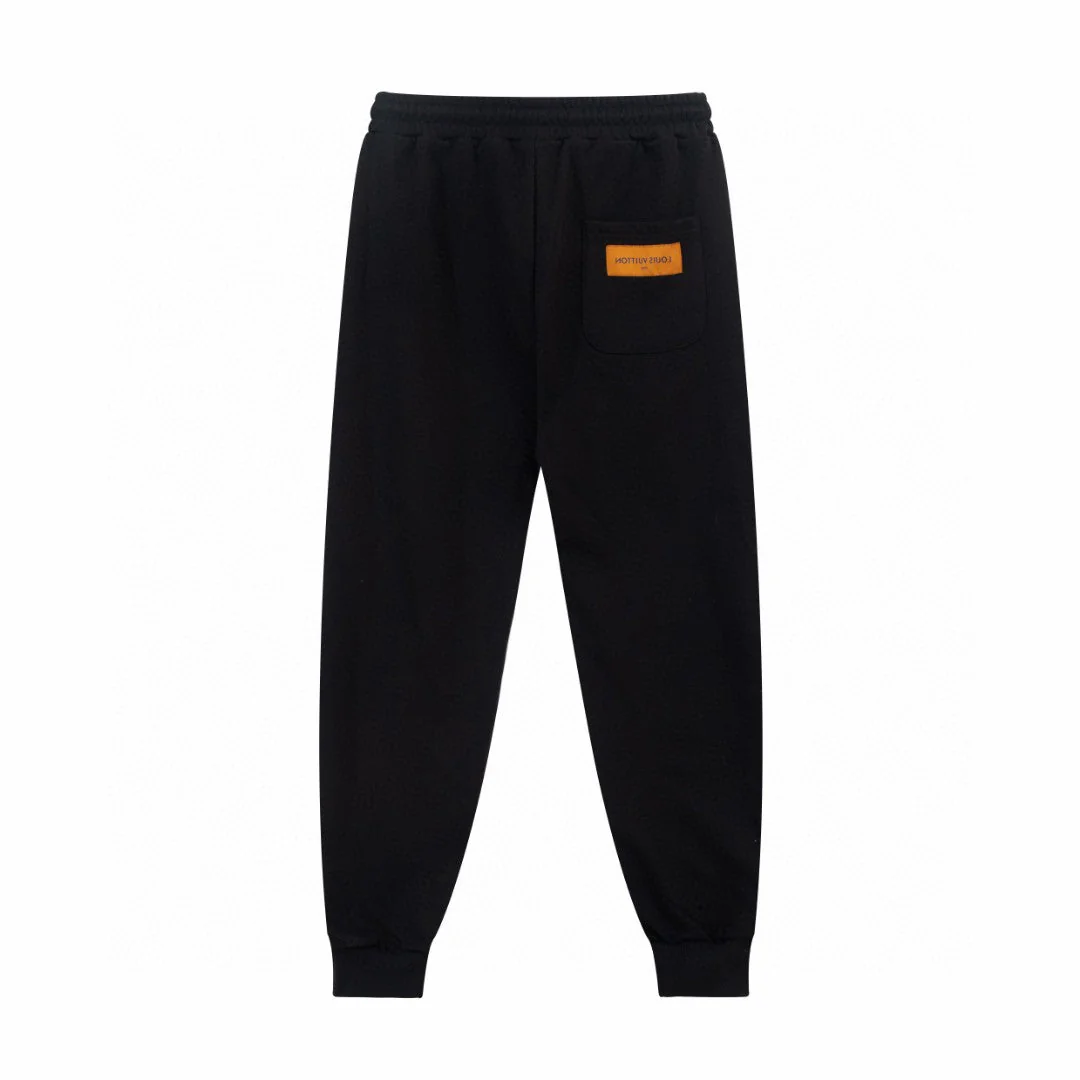 Blue Bear Print Casual Pants