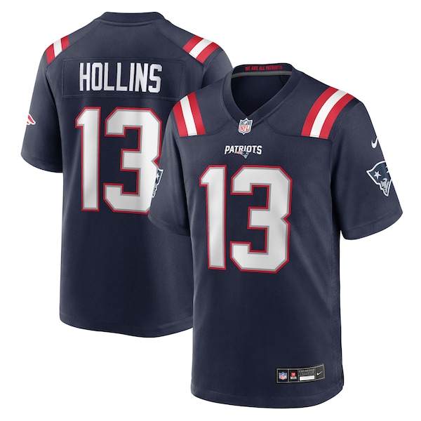 Mack Hollins New England Patriots Nike Team Game Jersey -  Navy
