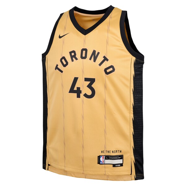 Pascal Siakam Toronto Raptors Nike Youth  Swingman Replica Jersey - City Edition - Gold