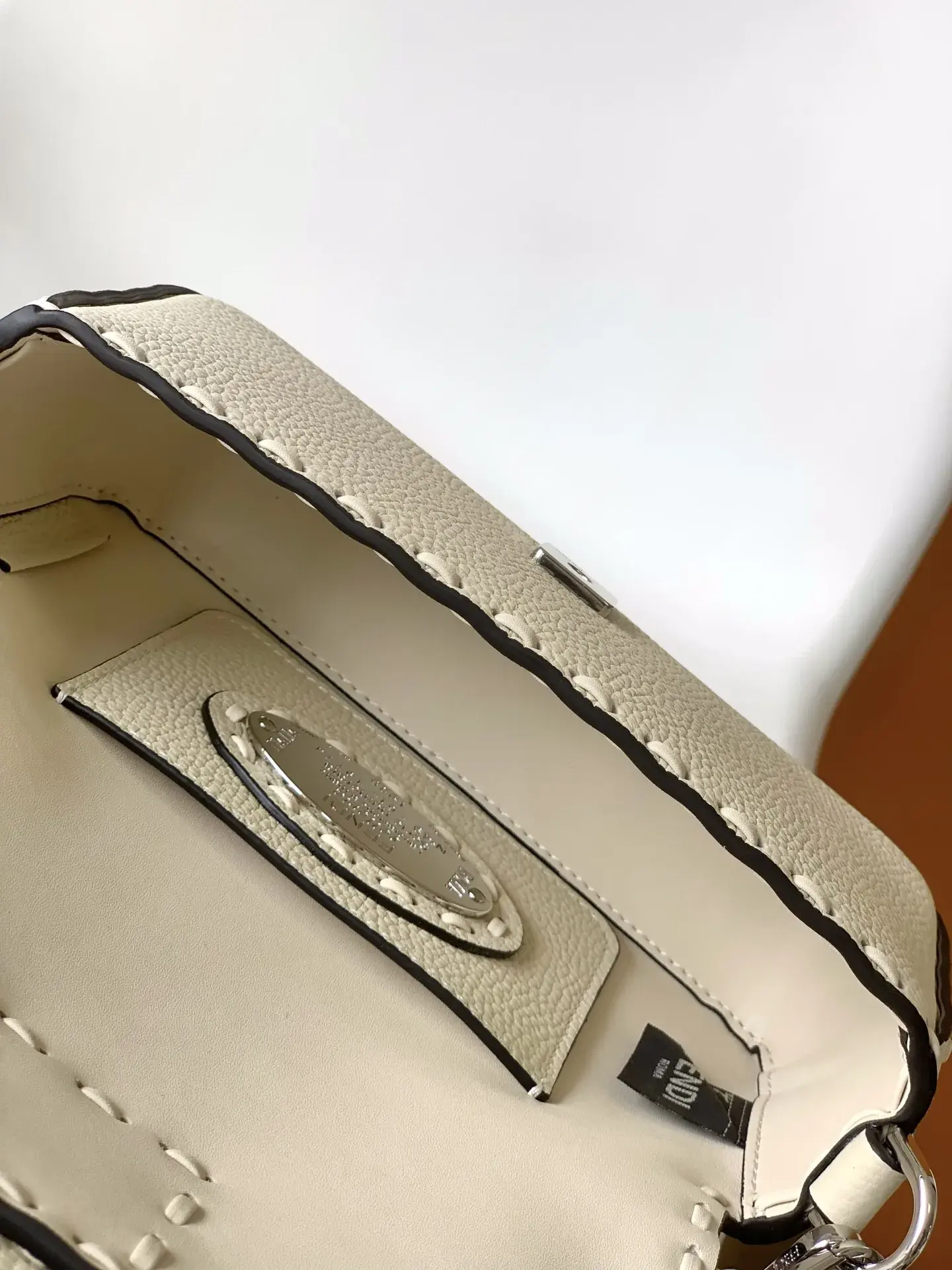 Fendi Baguette White Grained Leather Shoulder Bag product photo from LabelPicks