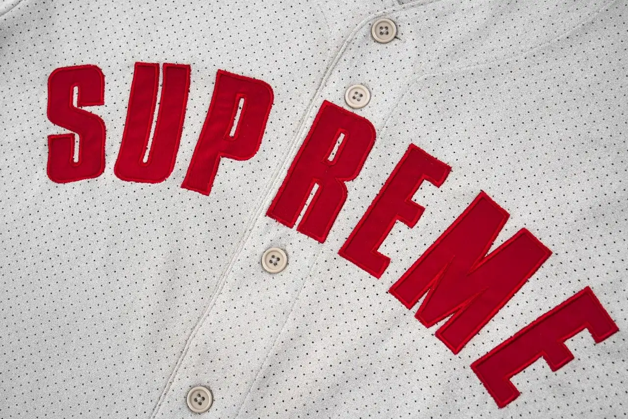 Supreme Grey Suede Mesh Baseball Jersey product photo from LabelPicks