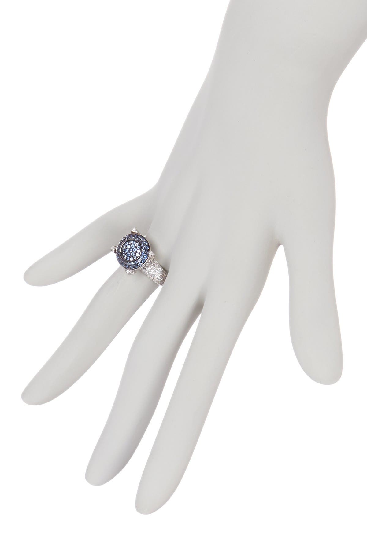 SUZY LEVIAN Sterling Silver Pave Blue CZ Ring