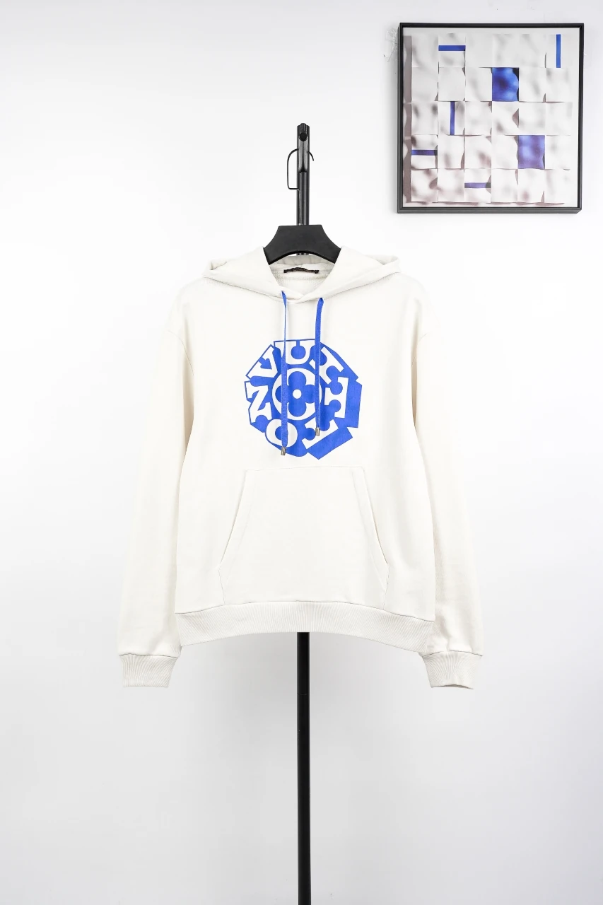 Louis Vuitton Off White Blue Graphic Print Hoodie product photo from LabelPicks