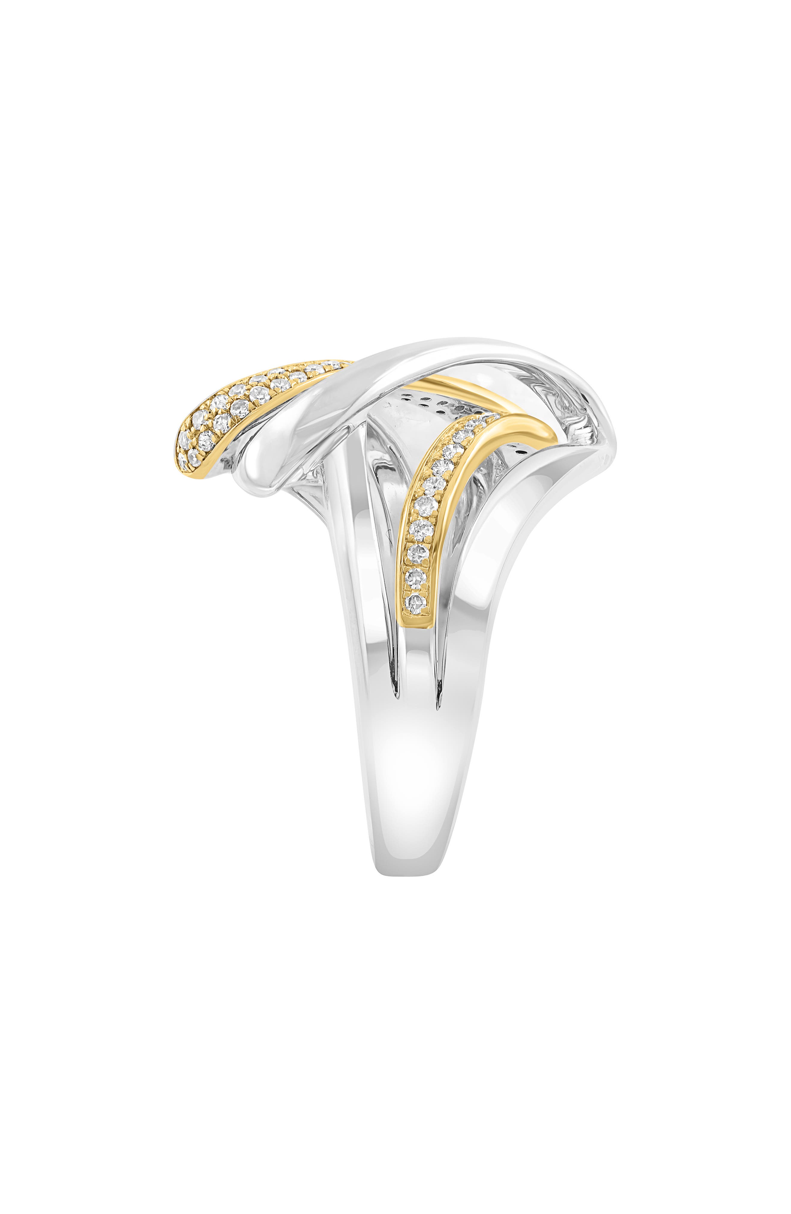 EFFY Two-Tone Pavé Diamond Swirl Ring