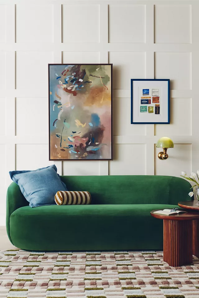 Green Velvet Sculpture Sofa