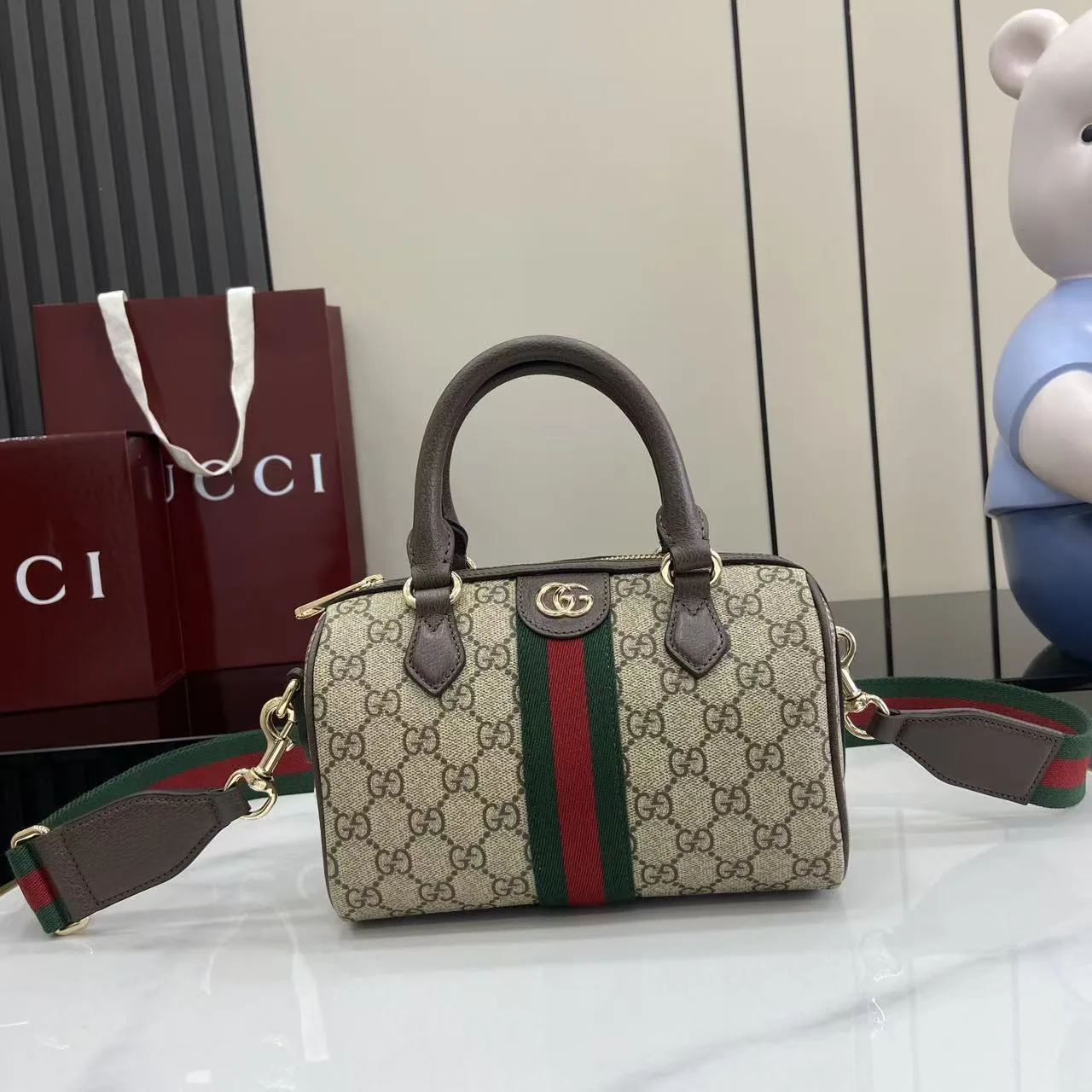 Gucci Ophidia Brown GG Supreme Canvas Top Handle Bag product photo from LabelPicks