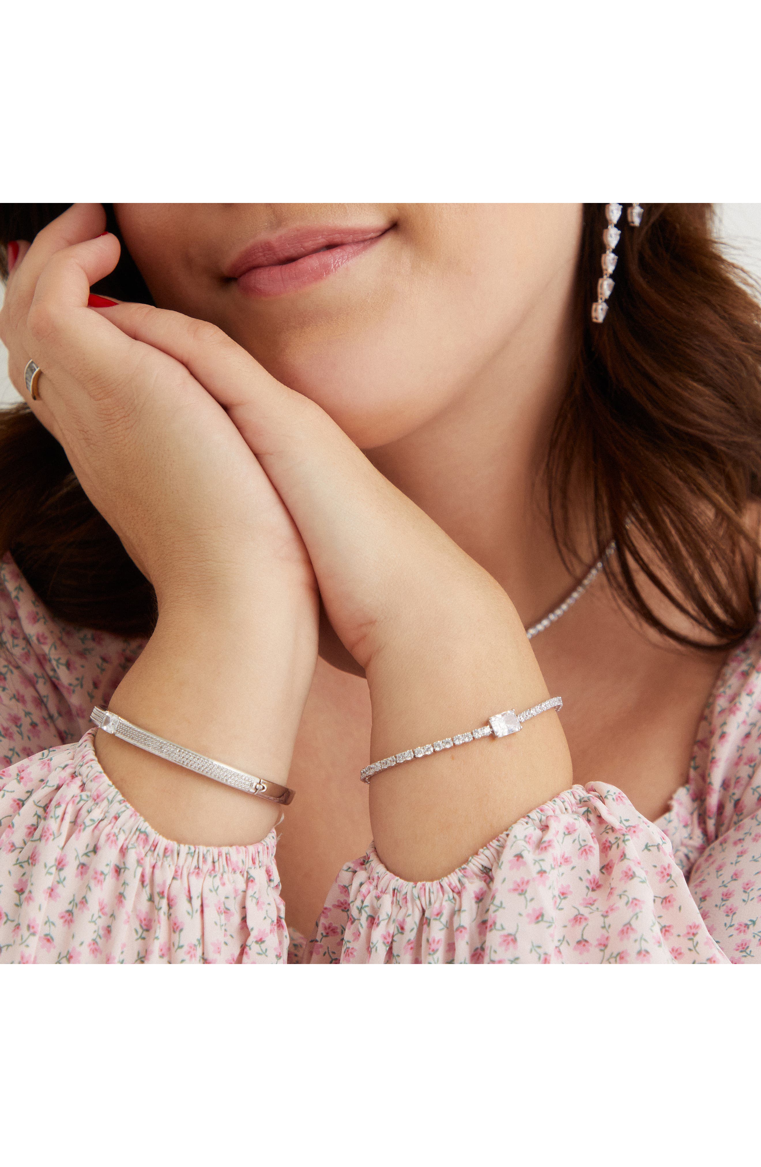 Nadri Cubic Zirconia Hinge Bracelet