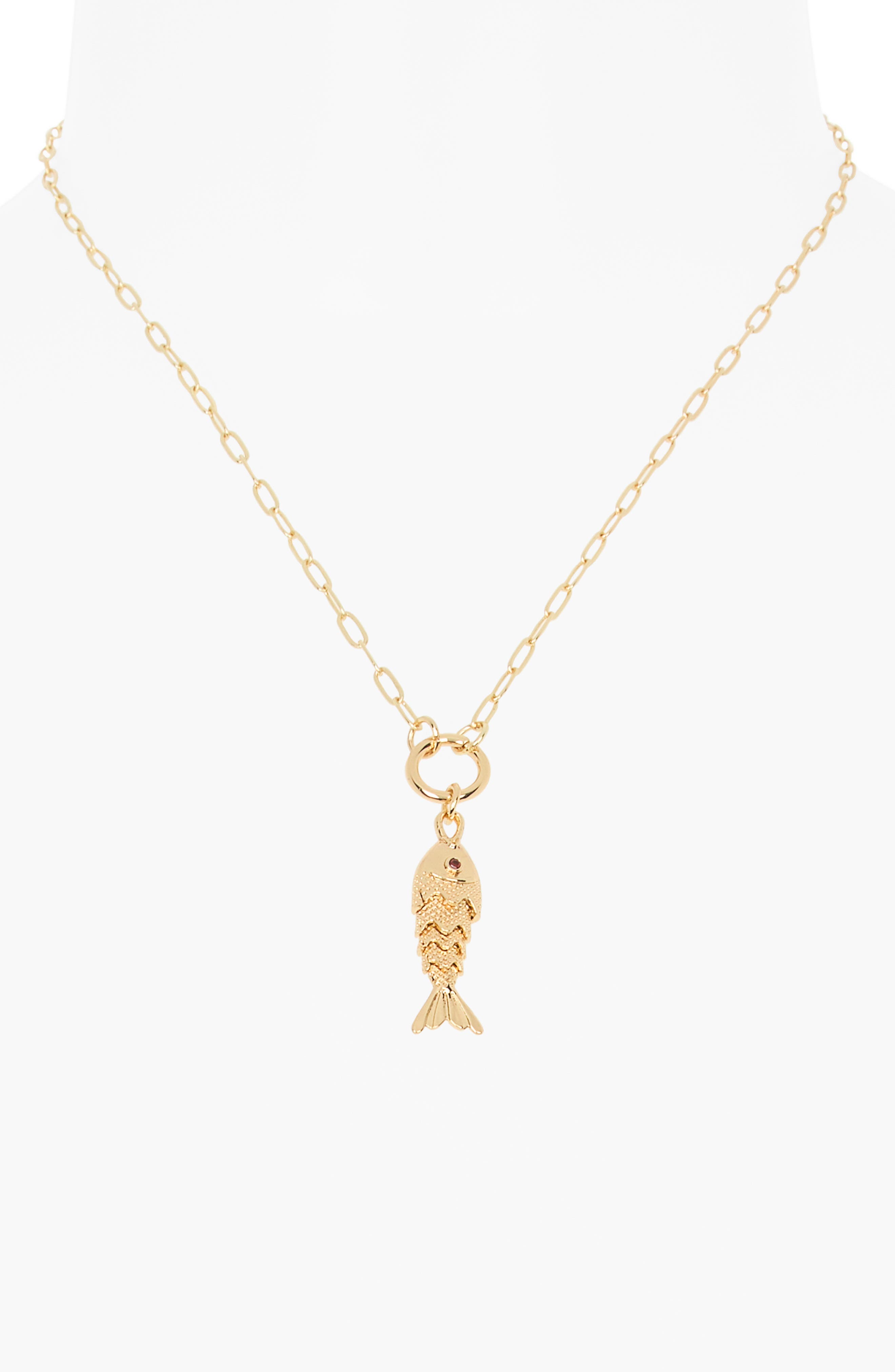 NATASHA Articulated Fish Earrings & Pendant Necklace Set