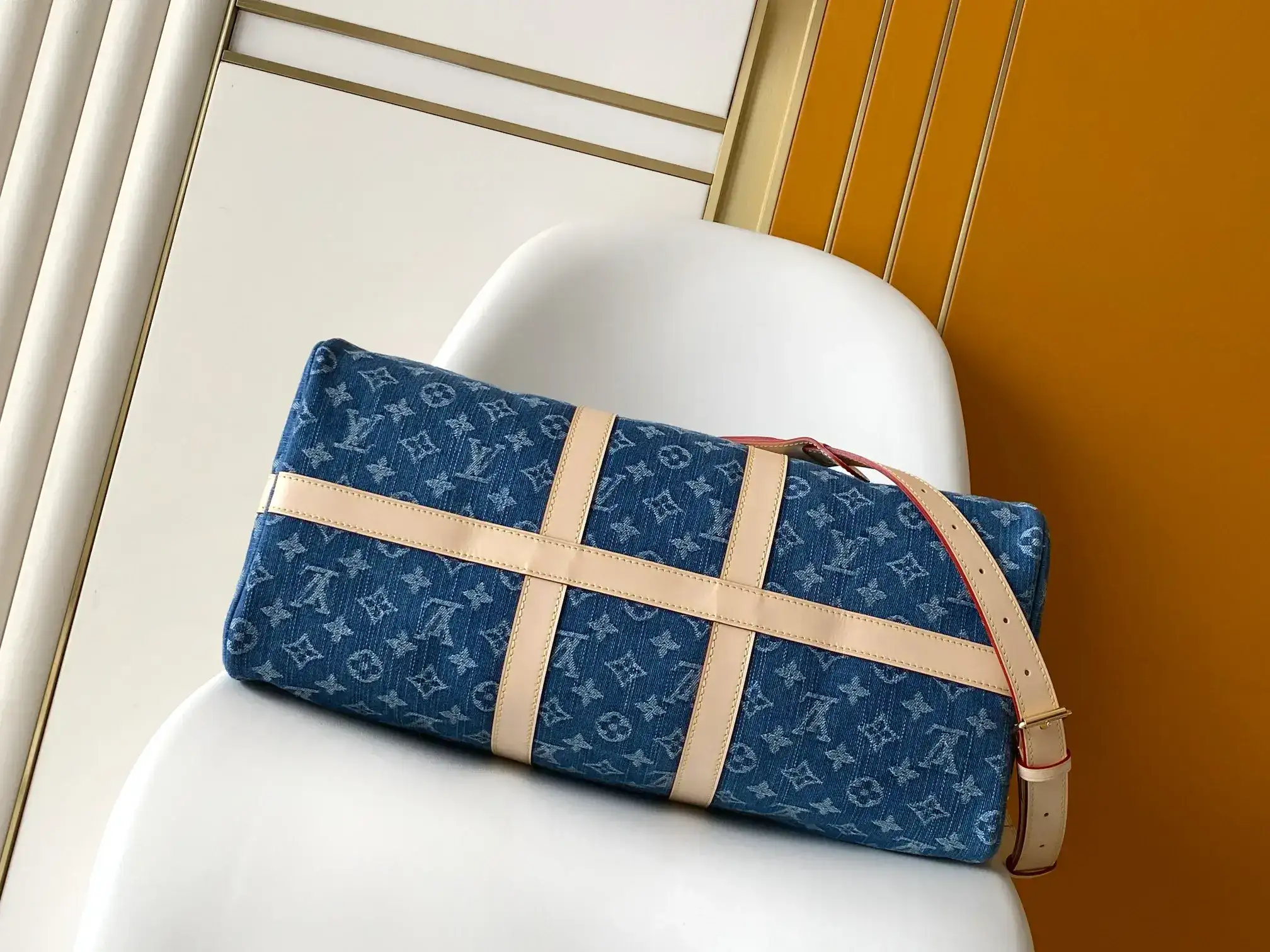 Louis Vuitton Keepall Blue Calfskin Tote Bag product photo from LabelPicks