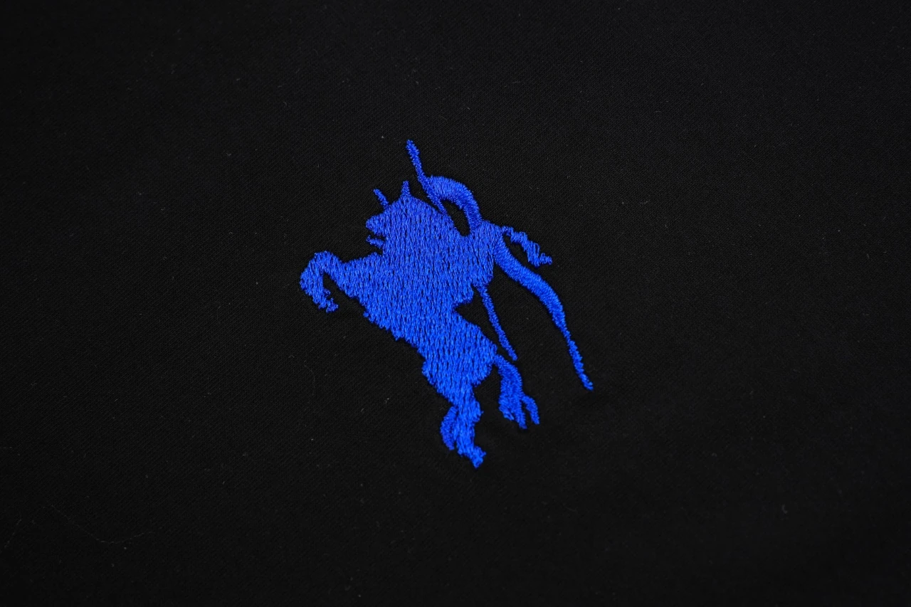 Burberry Black Blue Equestrian Knight Embroidered T-Shirt product photo from LabelPicks