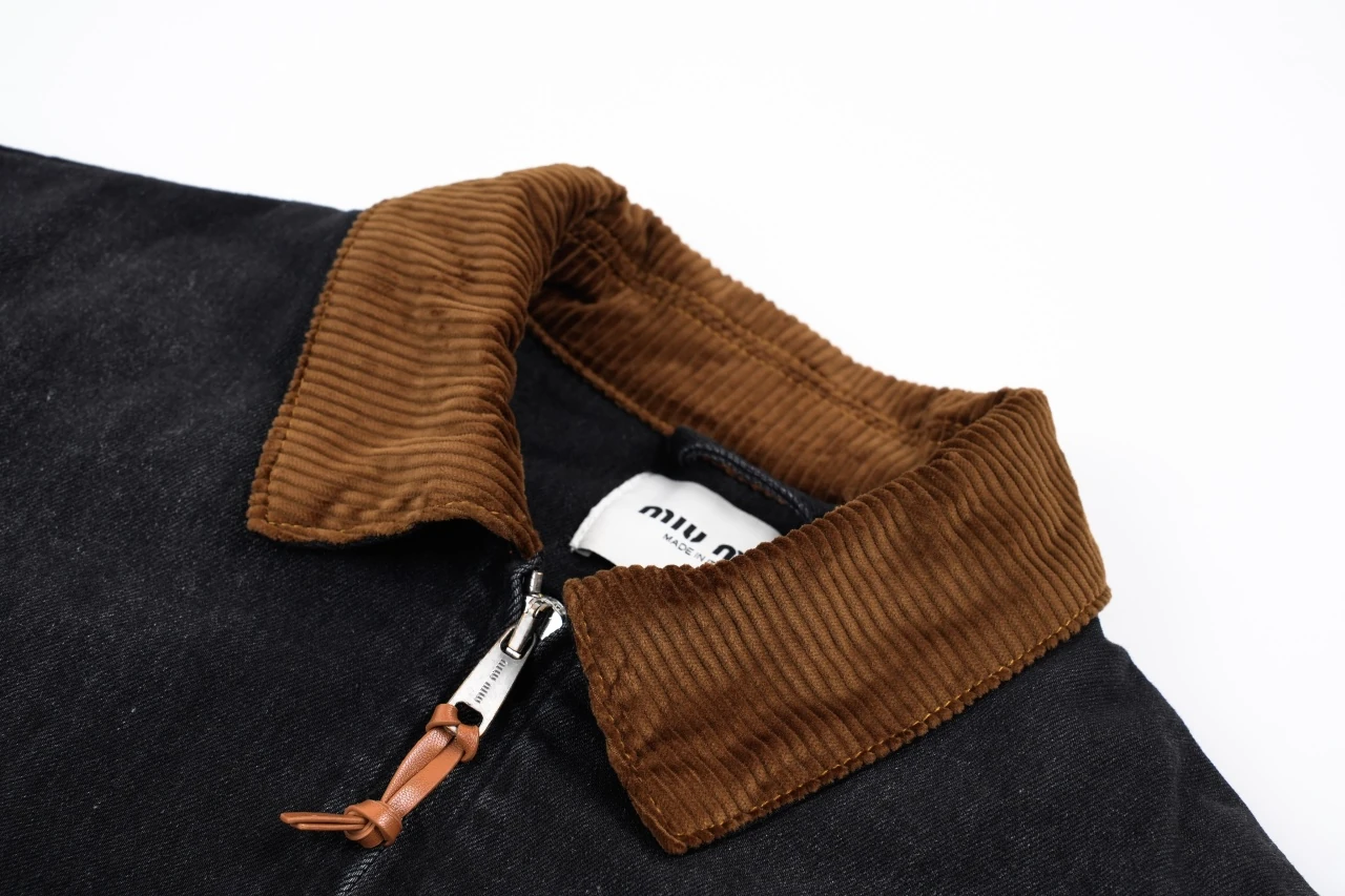 Miu Miu Black Logo Denim Padded Jacket product photo from LabelPicks
