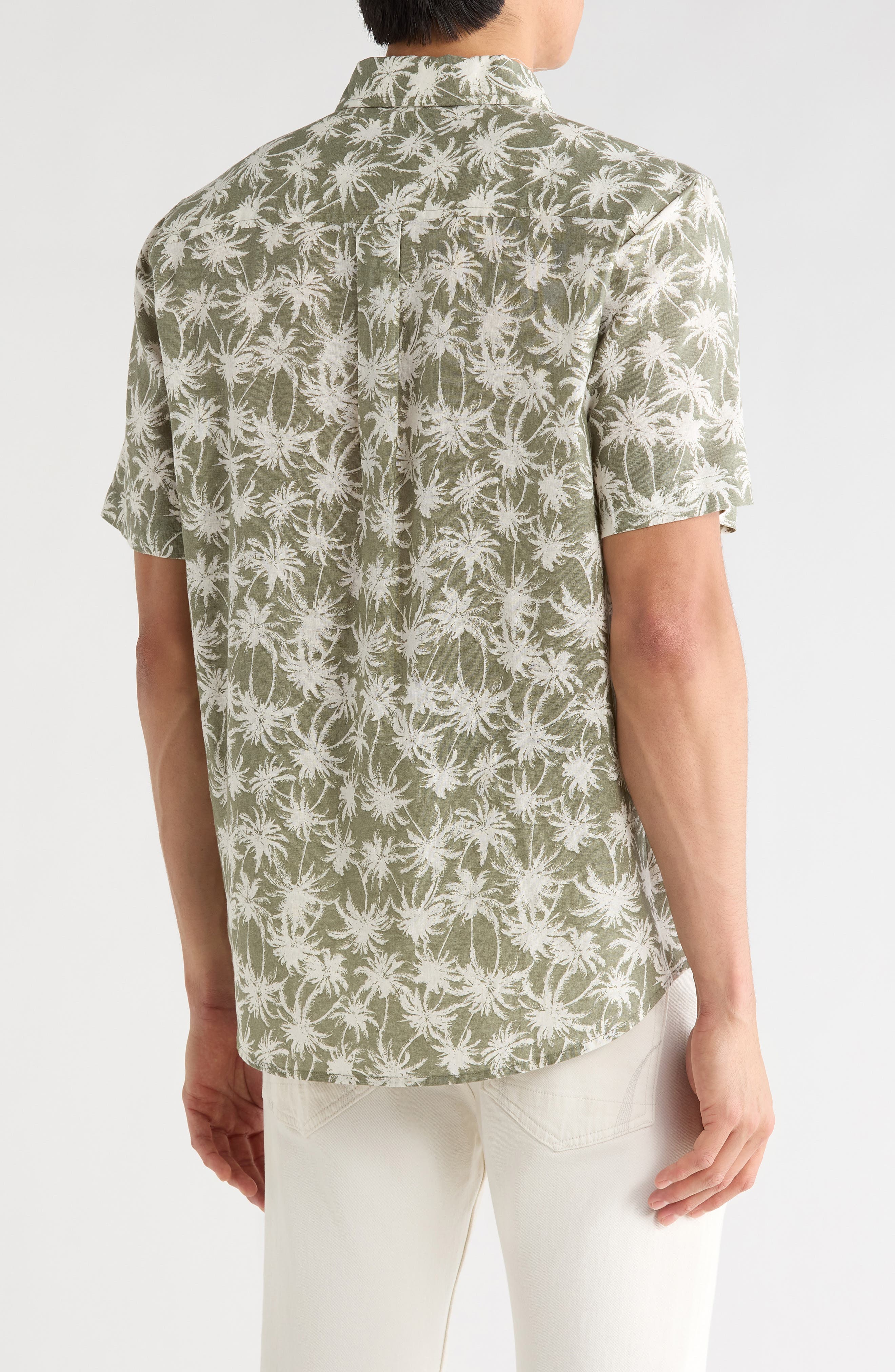 14th & Union Palms Linen & Cotton Button-Up Shirt
