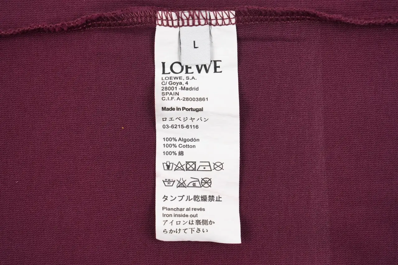 LOEWE Burgundy Pocket T-Shirt with Tonal Anagram product photo from LabelPicks