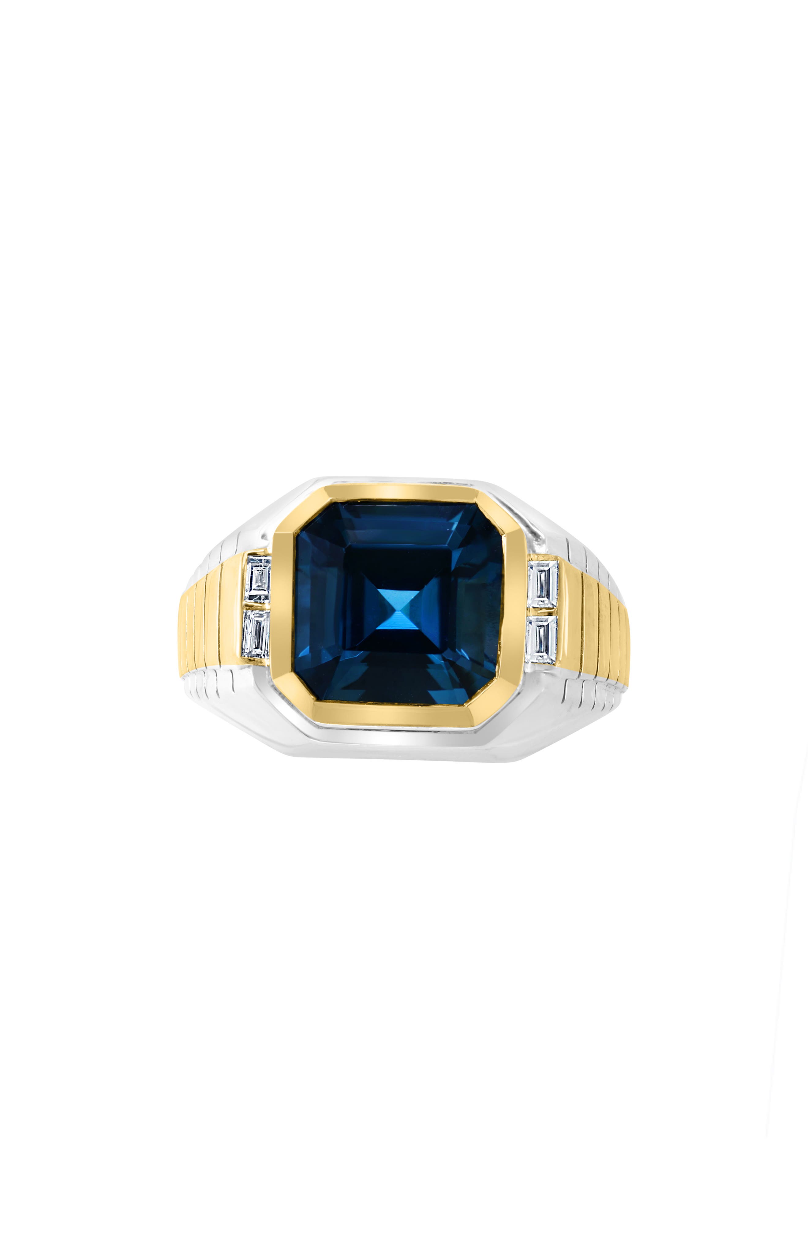 EFFY Two-Tone London Blue Topaz & Diamond Ring - 0.15ct.