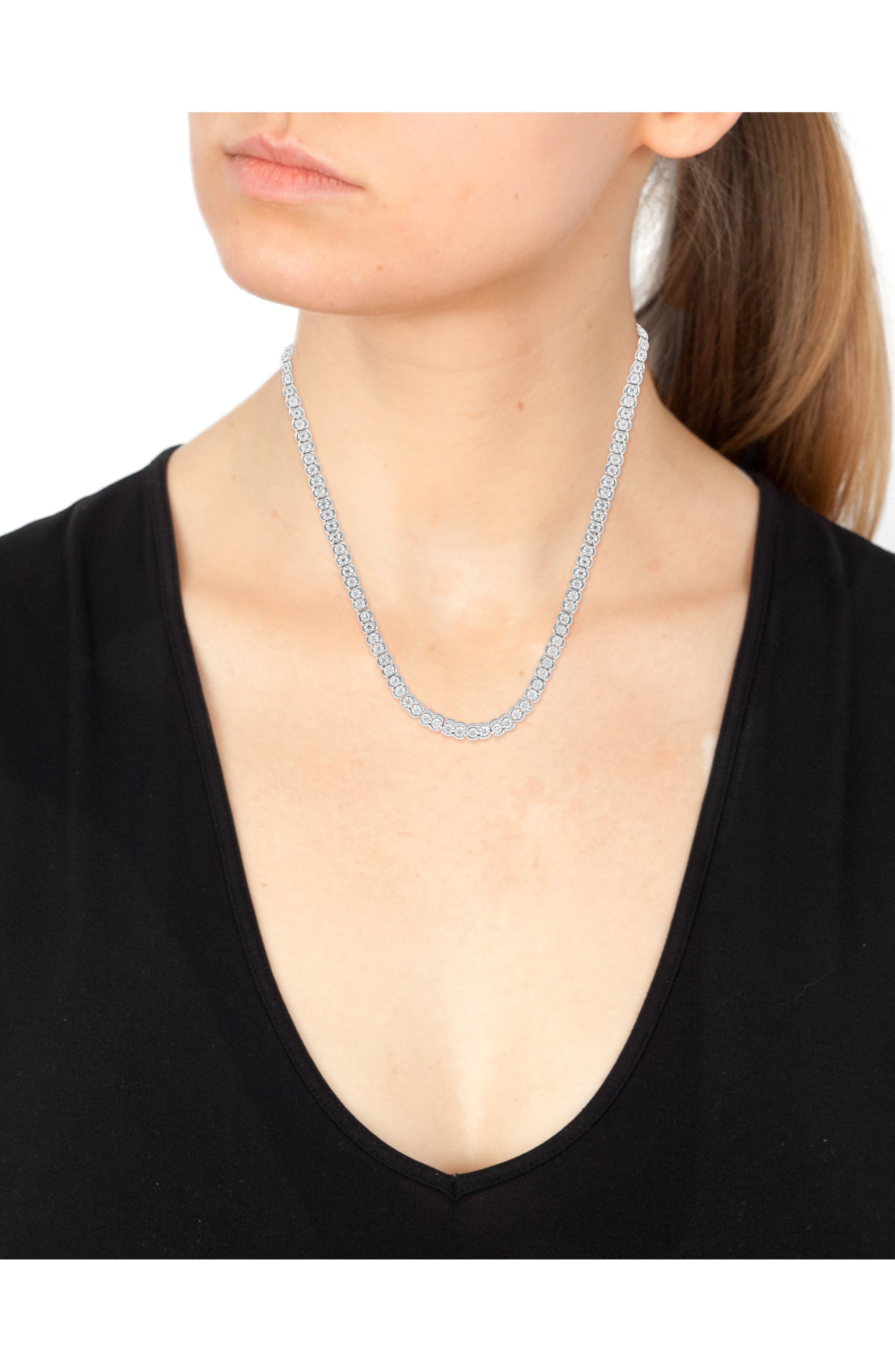 EFFY Sterling Silver Diamond Tennis Necklace - 0.47 ctw.