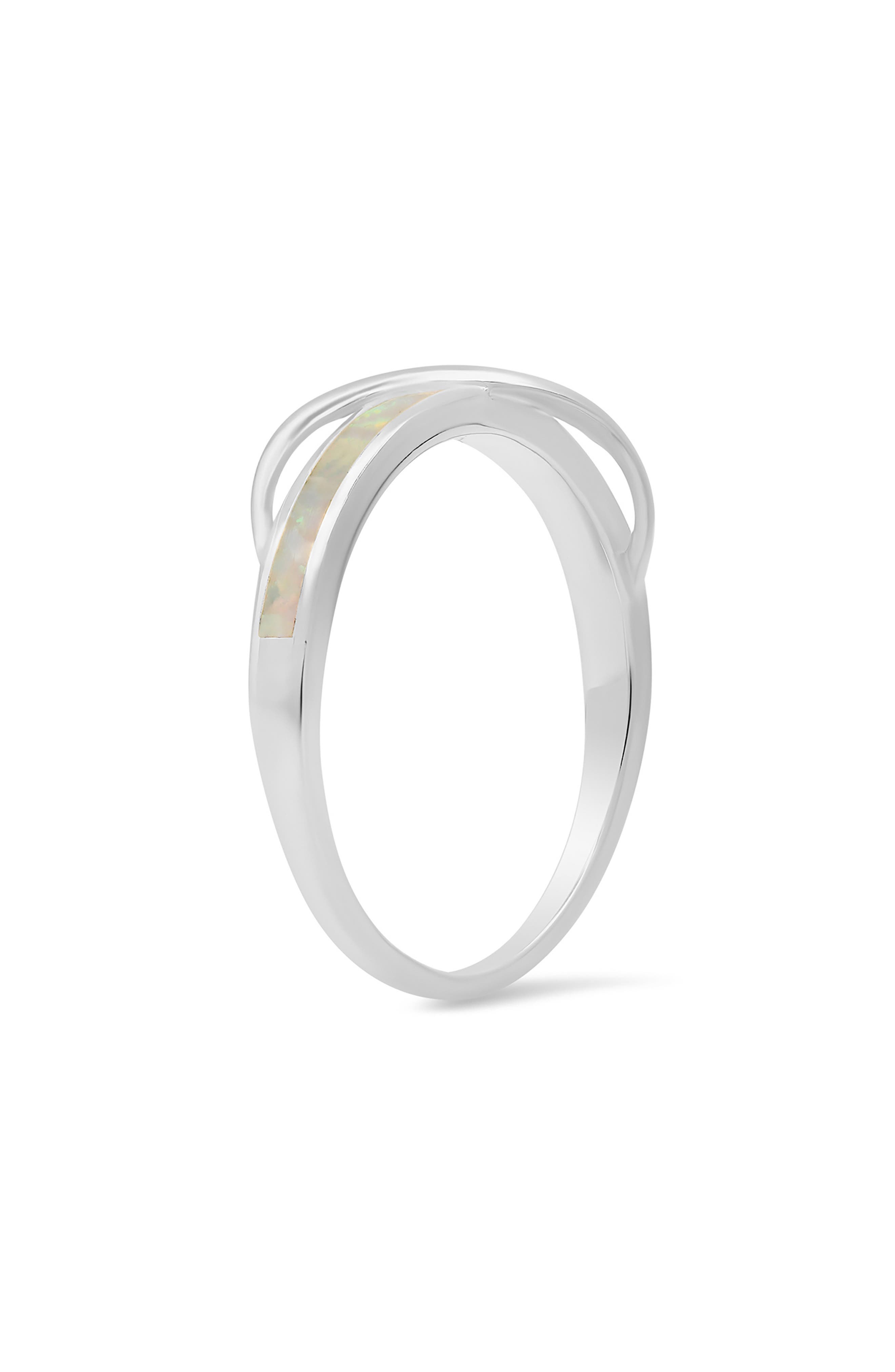 Queen Jewels Sterling Silver Lab-Created Opal Ring