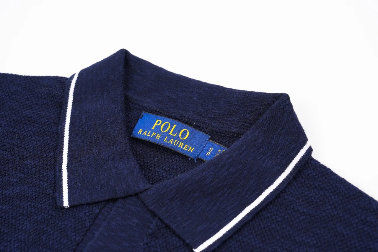Ralph Lauren Navy Pony Embroidered Linen Johnny Collar Polo Shirt product photo from LabelPicks
