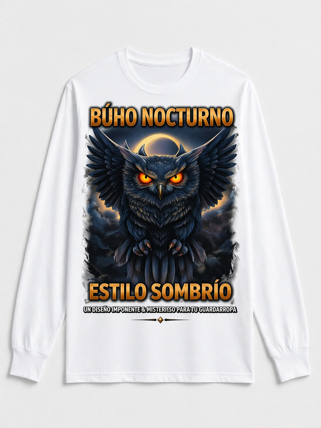 Remera Búho Nocturno – Estilo Sombrío