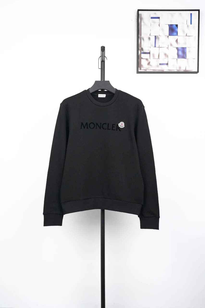 Moncler Black Diagonal Logo Crewneck Sweatshirt product photo from LabelPicks